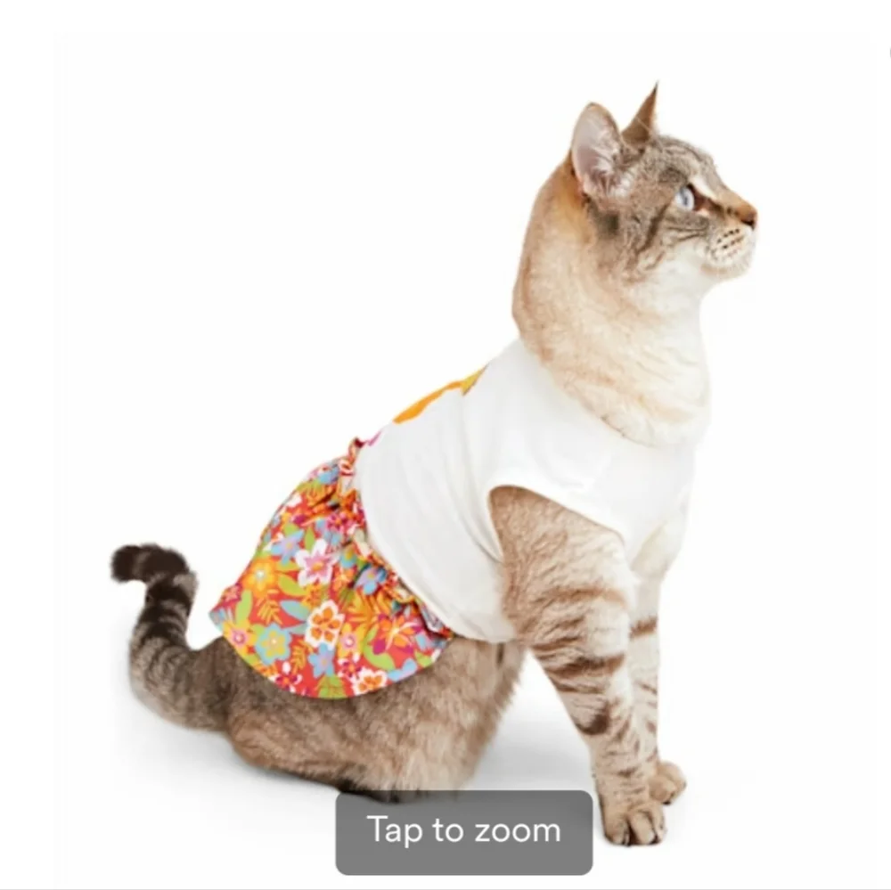 Tropical Kitty Colada Floral Cat Dog Dress Size L XL YOULY NWT